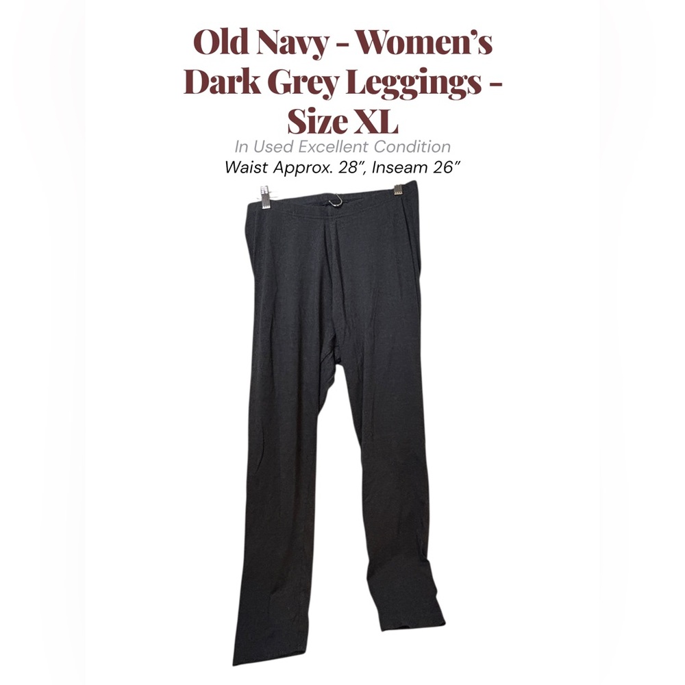 Old Navy Dark Gray Leggings XL Stretch Knit Elastic Waist
